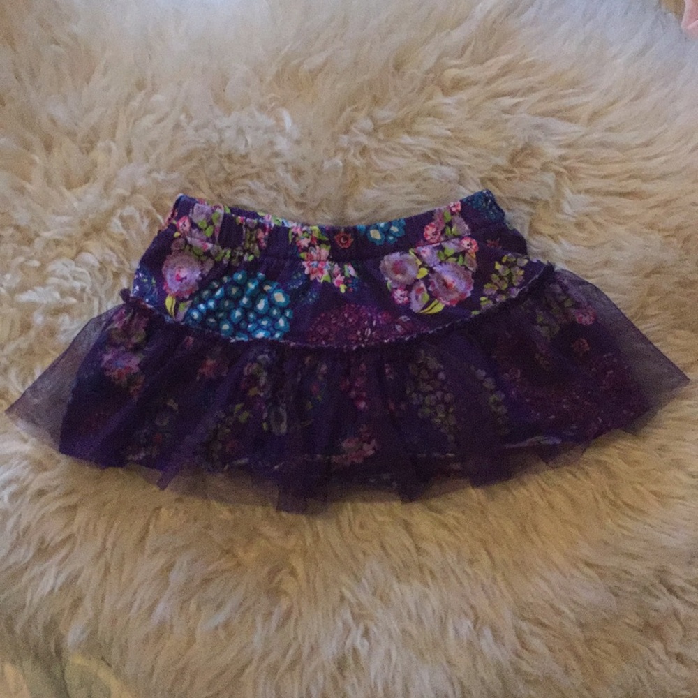 Floral and tulle skirt with shorts attached